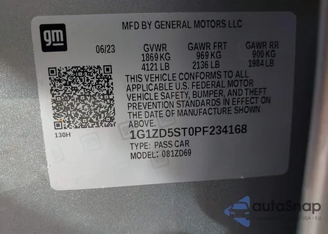 2023 Chevrolet Malibu Fwd 1Lt from USA, damaged, VIN 1G1ZD5ST0PF234168